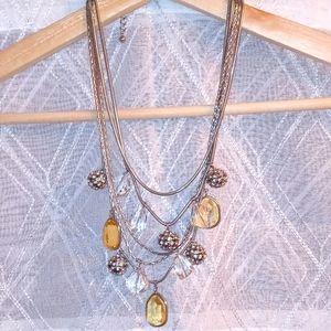 Chico's Multi Strand Rhinestone Necklace